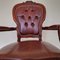 Antique Neo-Baroque Mahogany and Leather Armchair, 1950s, Image 6