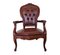 Antique Neo-Baroque Mahogany and Leather Armchair, 1950s 1