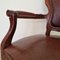 Antique Neo-Baroque Mahogany and Leather Armchair, 1950s, Image 7