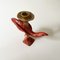 Red Patinated and Gilded Cast Aluminium Sculptural Bird Candlestick by Pierre Casenove for Fondica, France, 1990s 1