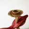 Red Patinated and Gilded Cast Aluminium Sculptural Bird Candlestick by Pierre Casenove for Fondica, France, 1990s, Image 5