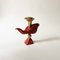 Red Patinated and Gilded Cast Aluminium Sculptural Bird Candlestick by Pierre Casenove for Fondica, France, 1990s 2