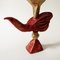 Red Patinated and Gilded Cast Aluminium Sculptural Bird Candlestick by Pierre Casenove for Fondica, France, 1990s 3