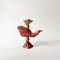 Red Patinated and Gilded Cast Aluminium Sculptural Bird Candlestick by Pierre Casenove for Fondica, France, 1990s 6