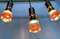 Lámpara colgante Art de tres luces de latón y vidrio soplado, años 60, Imagen 8
