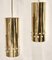 Gilded Metal Pendant Lights, France, 1980s, Set of 4 7