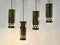 Gilded Metal Pendant Lights, France, 1980s, Set of 4, Image 2