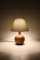 Lámpara de mesa danesa grande de teca, años 60, Imagen 9
