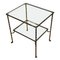 French Faux Bamboo Brass Side Table with Clear Glass and Paw Feet, 1960s 1