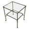 French Faux Bamboo Brass Side Table with Clear Glass and Paw Feet, 1960s, Image 1