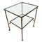 French Faux Bamboo Brass Side Table with Clear Glass and Paw Feet, 1960s 3