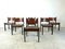 Mid-Century Leather and Wood Dining Chairs, 1960s, Set of 6 8