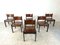 Mid-Century Leather and Wood Dining Chairs, 1960s, Set of 6 1