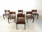 Mid-Century Leather and Wood Dining Chairs, 1960s, Set of 6, Image 1