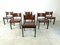 Mid-Century Leather and Wood Dining Chairs, 1960s, Set of 6 3