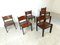 Mid-Century Leather and Wood Dining Chairs, 1960s, Set of 6 2