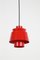 Lámpara colgante Tivoli en rojo de Jørn Utzon para Nordisk Solar Compagni, años 60, Imagen 2