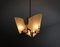 Italian Brass Hanging Light with Opal Glass Shades, 1950s 9