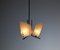 Italian Brass Hanging Light with Opal Glass Shades, 1950s, Image 7