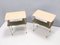 Italian White Lacquered Nightstands with Marble Tops and Glass Shelves, 1950s, Set of 2 4