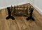 Large Antique Inglenook Fire Grate on Andirons 2