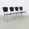 Postmodern Dining Chairs in Leather by Studio Archirivolto for Fasem, 1980s, Set of 4 1