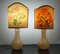 Vintage Murano Glass Table Lamps with Floral Lampshades by Gino Cenedese, 1960s, Set of 2, Image 2