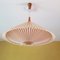Pleated Hanging Lamp in Pinkish Plissee and Teakwood, 1960s 3