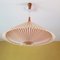 Pleated Hanging Lamp in Pinkish Plissee and Teakwood, 1960s, Image 3