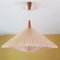 Lampe à Suspension Plissée en Pinkish Plissee et Teck, 1960s 4