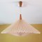 Pleated Hanging Lamp in Pinkish Plissee and Teakwood, 1960s 4