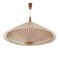 Pleated Hanging Lamp in Pinkish Plissee and Teakwood, 1960s, Image 1