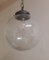 Vintage Ceiling Lamp with Spherical Clear Glass Shade of Brass Mount, 1970s 1