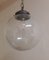 Vintage Ceiling Lamp with Spherical Clear Glass Shade of Brass Mount, 1970s, Image 1