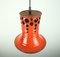 Lampe à Suspension Mid-Century avec Abat-Jour en Céramique Orange, 1970s 6