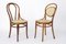 Dining Chairs No. 18 & No. 215 in Bentwood & Viennese Weaving from Thonet, Set of 2 1