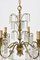 Mid-Century Italian Brass and Crystal Waterfall Chandelier, 1950s 5