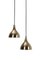 Brass-Colored Silhuet Hanging Lamps by Jo Hammerborg for Fog & Mørup, 1960s, Set of 2 1