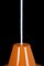 Arbejdspendel Enamel Hanging Light in Orange from Louis Poulsen, 1970s 4