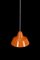 Lámpara colgante Arbejdspendel esmaltada en naranja de Louis Poulsen, años 70, Imagen 2