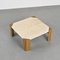 Wood and Travertine Coffee Table, Italy, 1970s 6