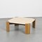 Wood and Travertine Coffee Table, Italy, 1970s 1