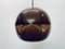 Large Space Age Glass Ceiling Lamp in Brown from Peill & Putzler, 1960s 6