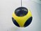 Vintage Ufo Ceiling Lamp in Yellow Plastic and the Black Grids from Massive Lighting, 1970s, Image 1