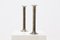 Stainless Steel and Silver-Plated Candleholders, 1960s, Set of 2, Image 1