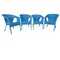 Vintage Spainish Wicker Chairs in Painted in Blue, Set of 4, Image 1