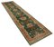 Green Oriental Hand Knotted Wool Runner Oushak Rug, 1990s 3