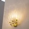 Large Wall Lights with 3 Murano Glass Leaves and Gold Structure, Italy 9