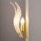 Large Wall Lights with 3 Murano Glass Leaves and Gold Structure, Italy 5