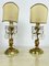 Mid-Century Bedside Lamps in Brass and Crystal in the style of Maison Bagués, 1950s, Set of 2 1